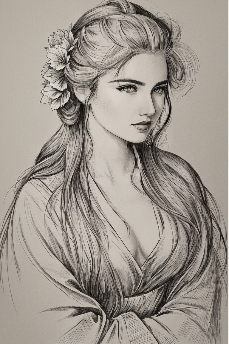 17386-1935724407-1153-(style by nty, drawing_1.2), portrait of a (european woman) gorgeous aristocrat robe, long silver hair with a flower.jpg